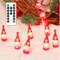 Cafemoon Christmas Gnome String Lights, 10ft 30 LED Red Gnome String Lights with Remote Timer, USB & Battery Powered Winter Twinkle Lights Garland for Christmas Home Bedroom Party Decoration